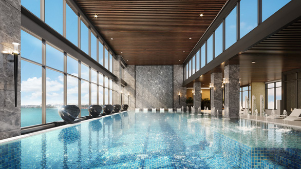 Masteri Waterfront sở hữu 6 hồ bơi riêng biệt trên tầng thượng của mỗi tòa nhà
