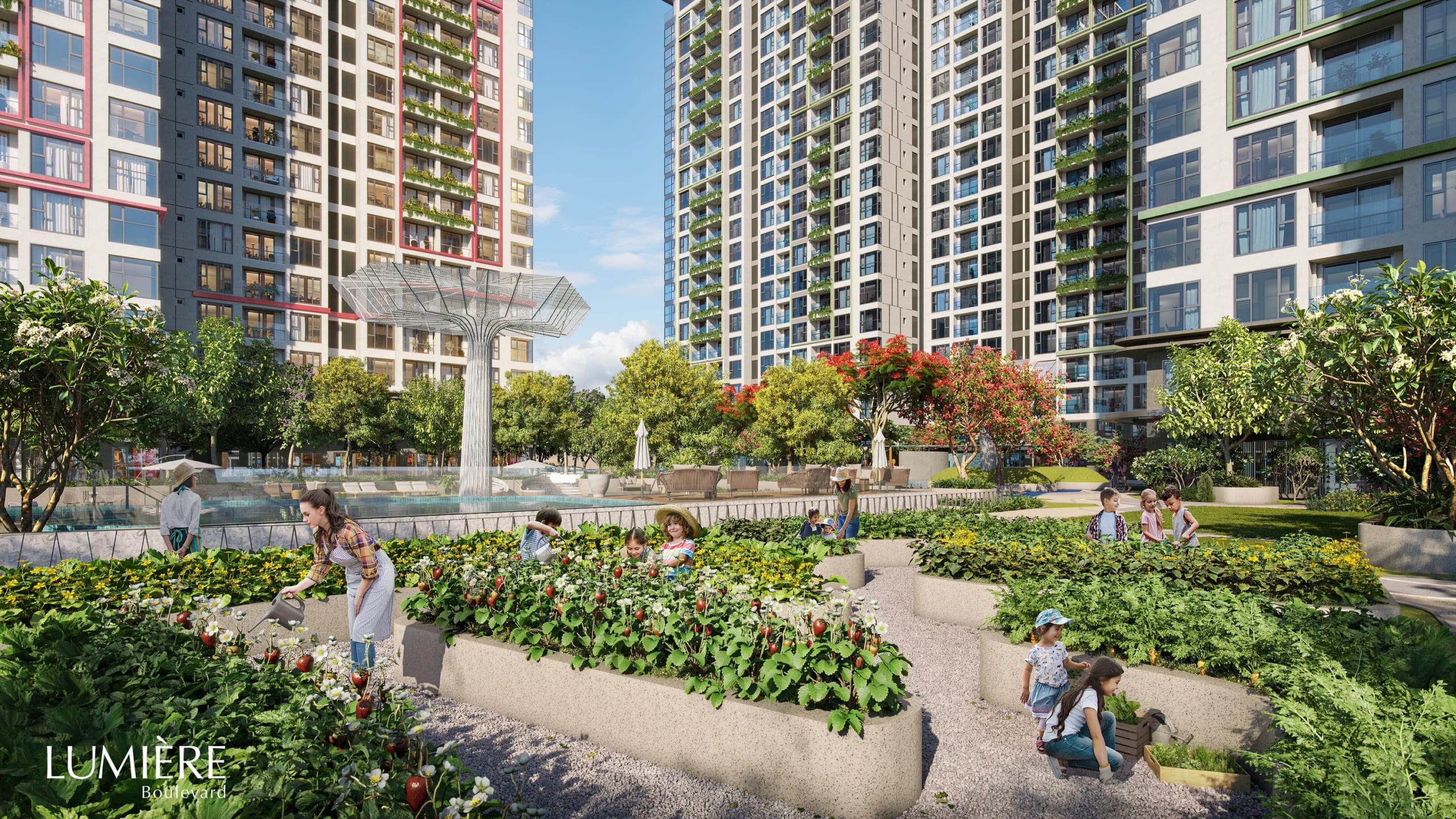 Vườn xanh tiện ích Lumiere Boulevard